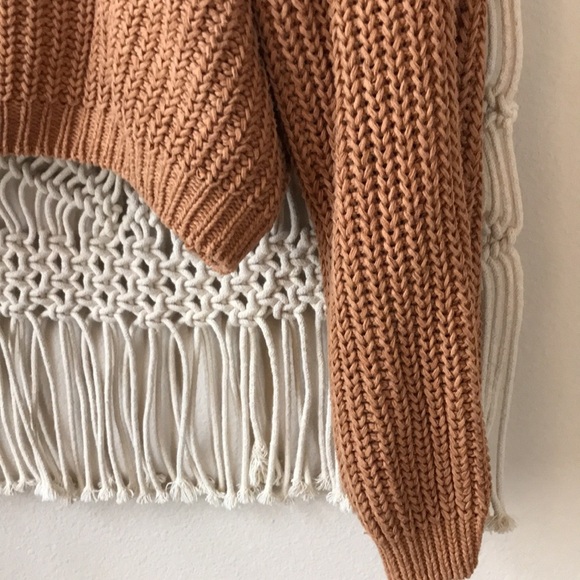 Lumière cropped chunky cable knit color block knit sweater sz M - Picture 3 of 7